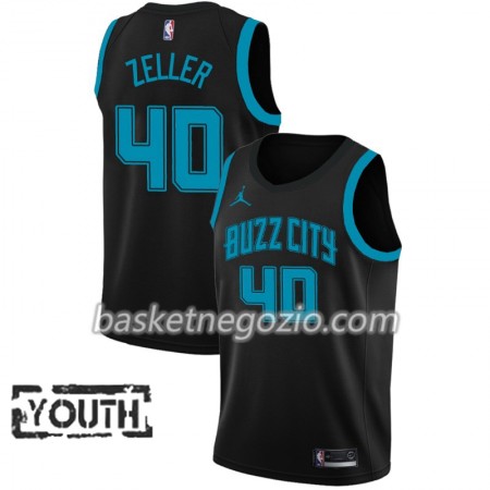 Canotte Bambino Charlotte Hornets Cody Zeller 40 2018-19 Jordan Brand City Edition Nero Swingman